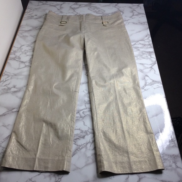 Cache Pants - Cache gold metallic crop pants